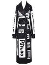 BELTED GRAPHIC TRENCH COAT