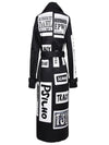 BELTED GRAPHIC TRENCH COAT